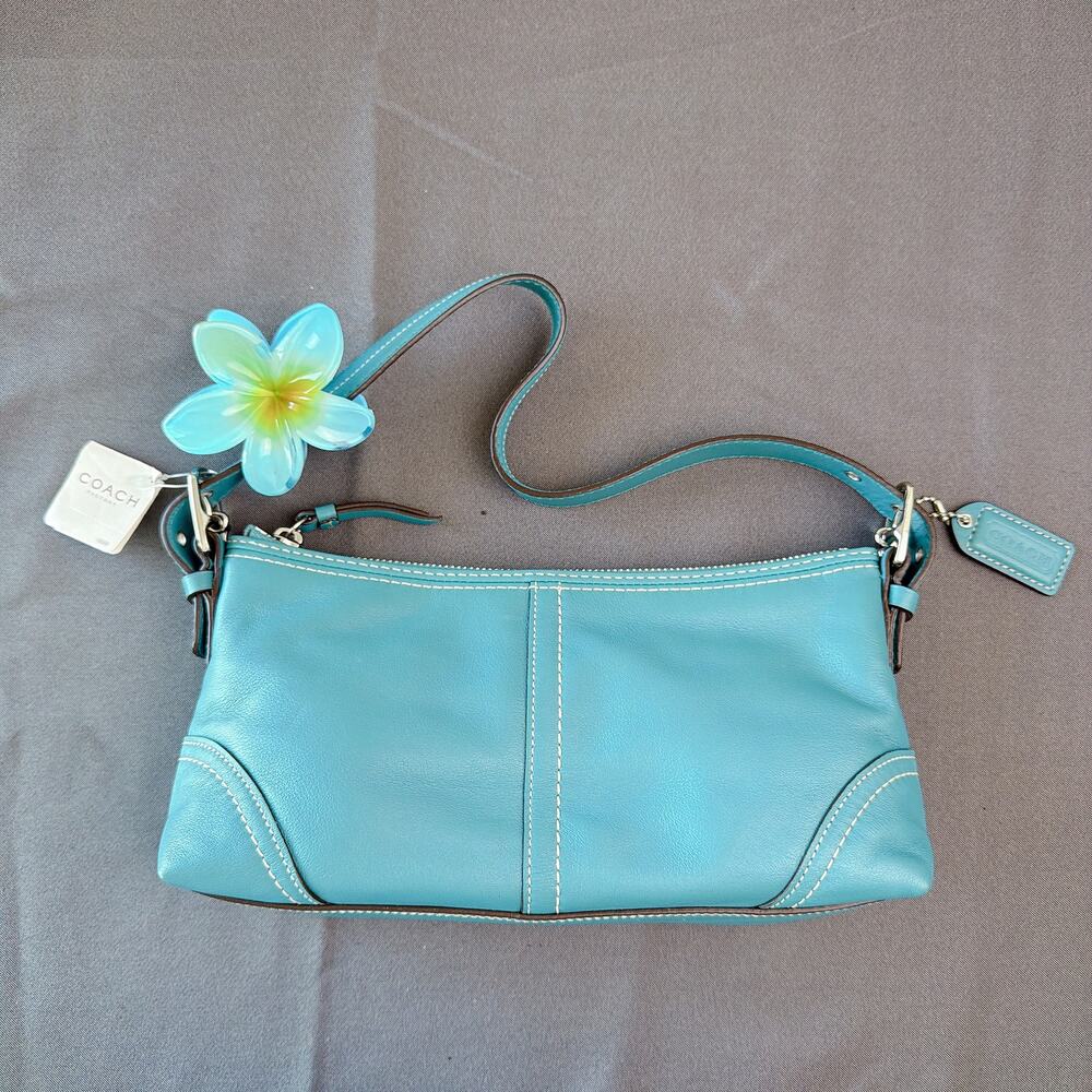 Coach Vintage Aqua Hamptons Soho Demi Baguette Bag F11195